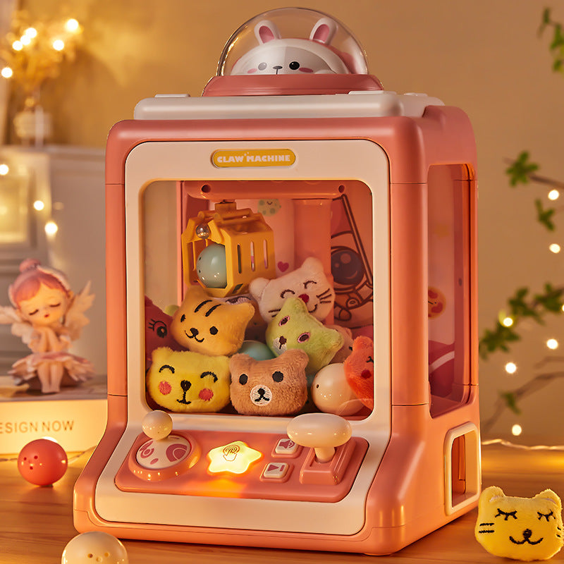 Little rabbit kids claw machine clip doll mini machine small sound and light boys and girls toys gifts fun puzzle
