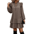 Real shot in stockexport cross-border 1688 full body printing tie multi-layer hem fashiondress