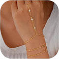 Amazon cross-border new arrival: stainless steel chain gold ring bracelet - fashionable, versatile, unique, exquisite finger chain for women