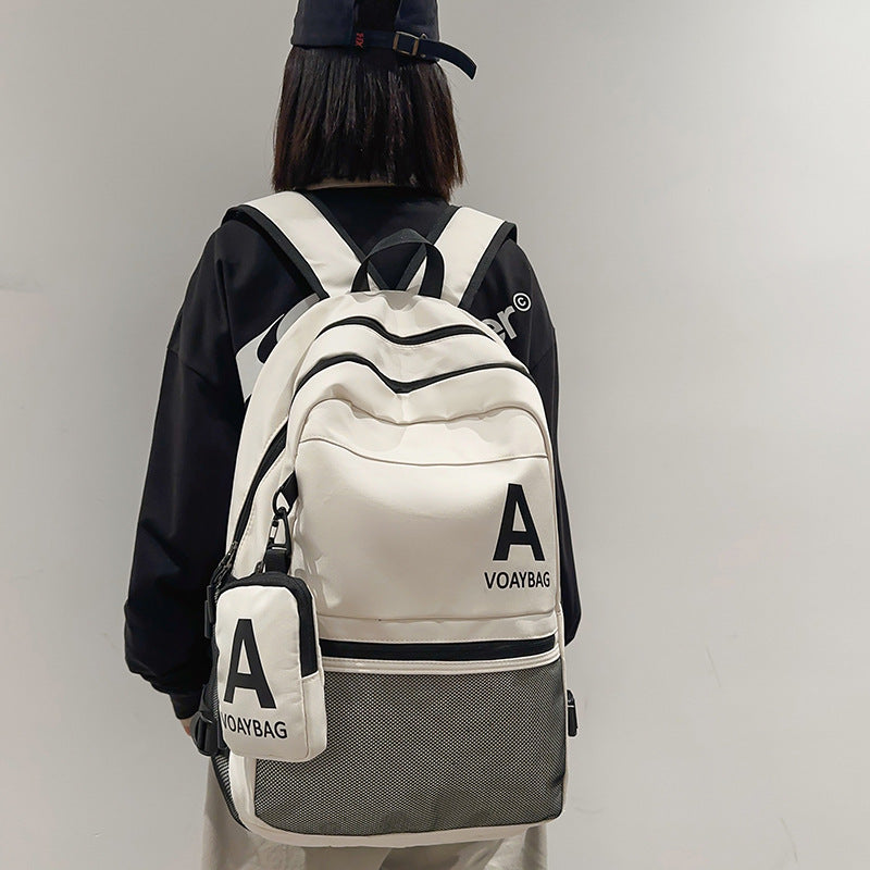 Backpack New Trend Simple Large Capacity Student Backpack Outdoor Travel Sports Backpack Men and Women