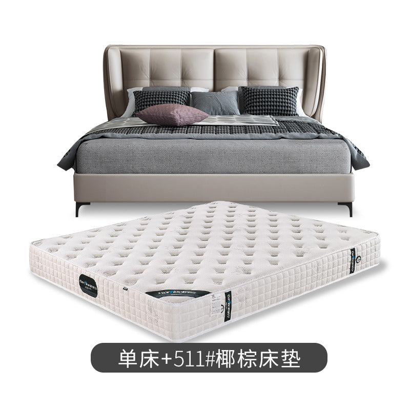 Italian accessible luxury leather bed modern small apartment 1.5m soft-packed leather bed master bedroom 1.8m double wedding bed