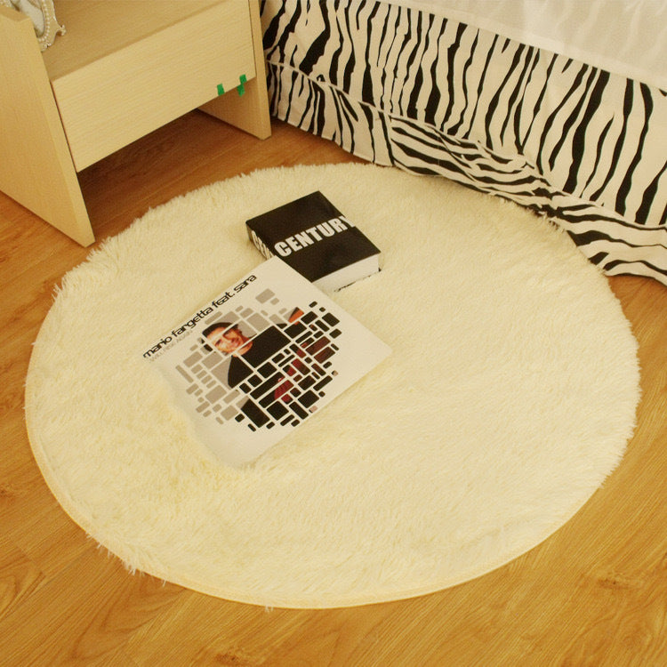 Silk wool round rug, floor mat, living room bedroom carpet, bedside mat, foot mat, computer chair pad, yoga mat