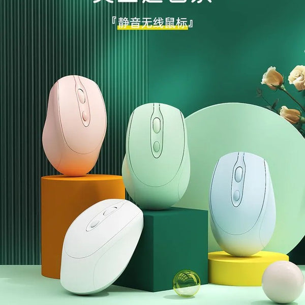 Wireless bluetooth mouse rechargeable silent girl cute laptop unlimited office silent tablet mouse