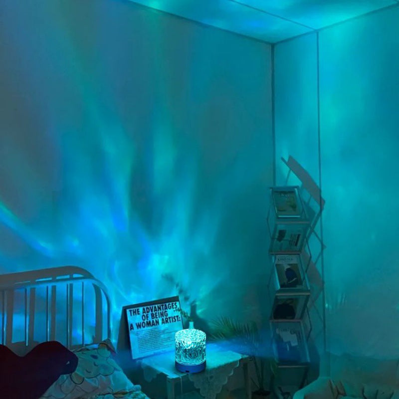 Nissan 2w cylindrical ripple light ambient lamp dynamic projection table lamp night light aurora light aurora projection