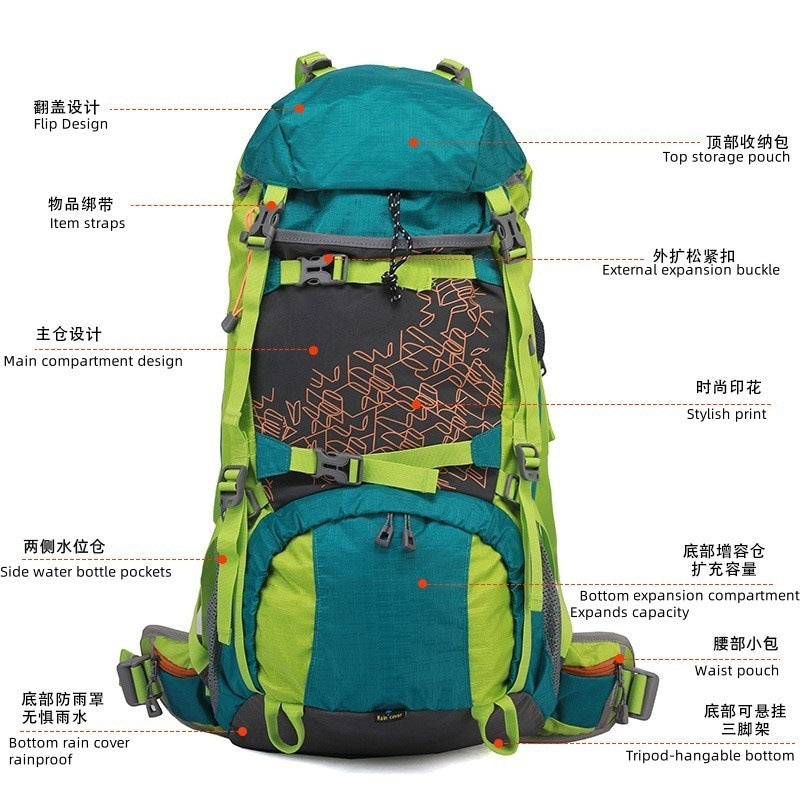Outdoor Hiking Bag Large Capacity Travel Camping Bag Multifunctional Hiking Backpack Outdoor Sports Bag