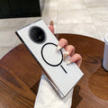 Suitable for huawei mate70pro transparent mobile phone case mate60 thin ring magnetic high transparency trendy anti-fall pc case new