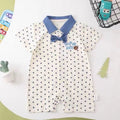 Newborn summer casual short-sleeve outfit, full-month baby triangle bodysuit, baby fashion romper, harem pants
