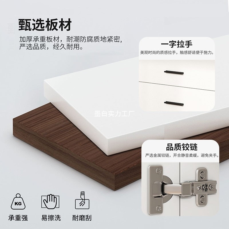 Wardrobe household bedroom economical rental room small apartment simple assembly children wooden storage cabinet hanging wardrobe