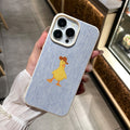 Striped little yellow duck phone case for iphone 17 pro, apple 16, full coverage drop-proof protective case, wholesale anti-slip