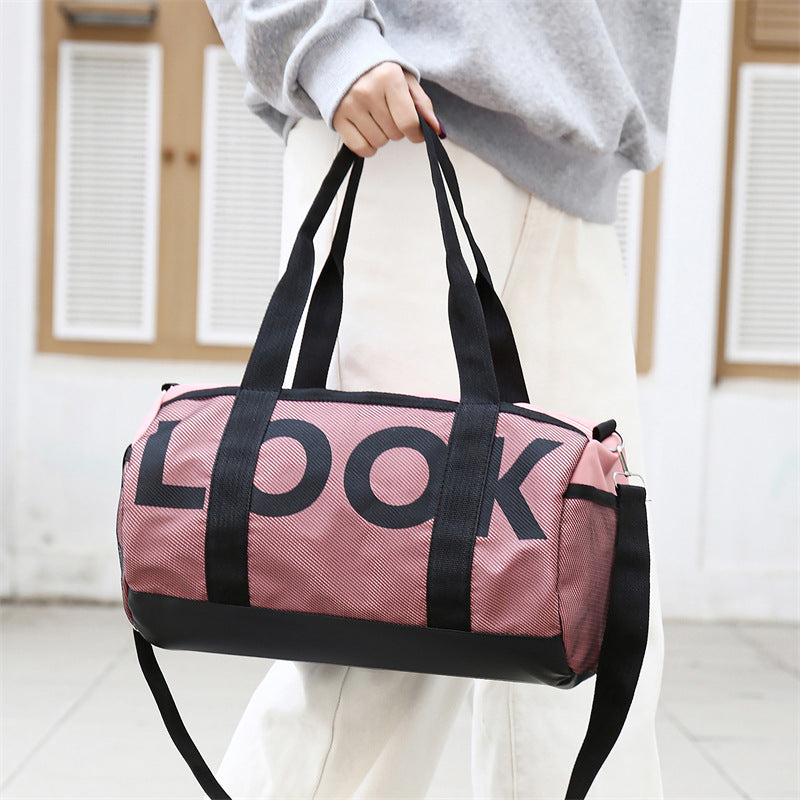 New travel bag women's anti-splashing sports yoga bag Korean version fashion letter fitness bag short business trip duffel bag