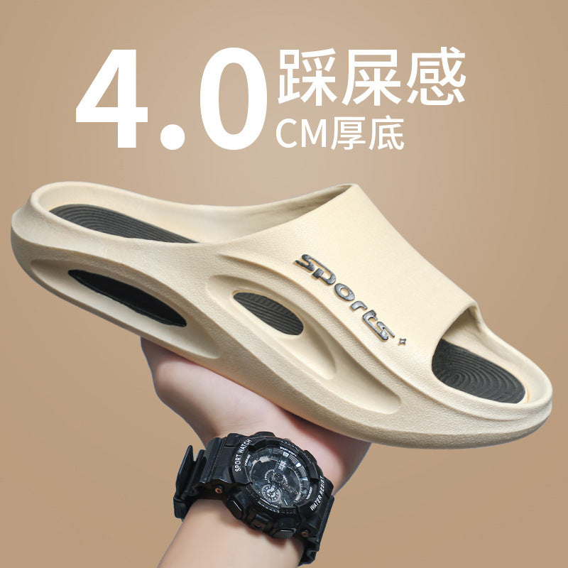 New men's athletic slippers: summer fashion, couple's thick-soled indoor/outdoor trendy slides - super comfortable, beach-ready sandals