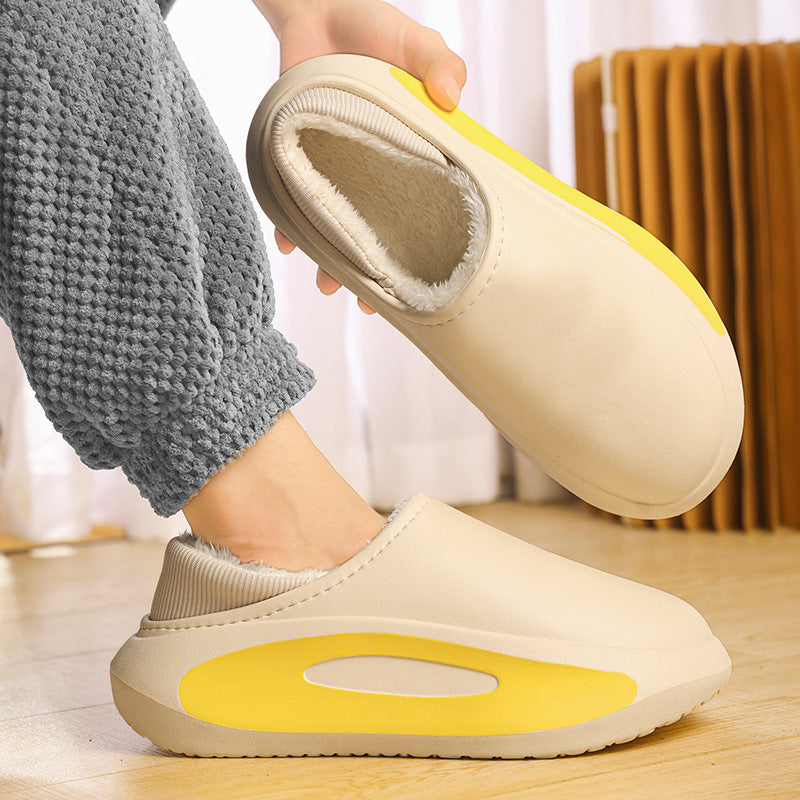 Winter new children's EVA cotton shoes parent-child velvet thickened couple cotton drag home leisure men's and women's cotton shoes wholesale