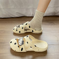 New eva polka dot hello kitty slip-on open-toe women's slippers - summer outdoor wear, thick sole, non-slip casual sandals