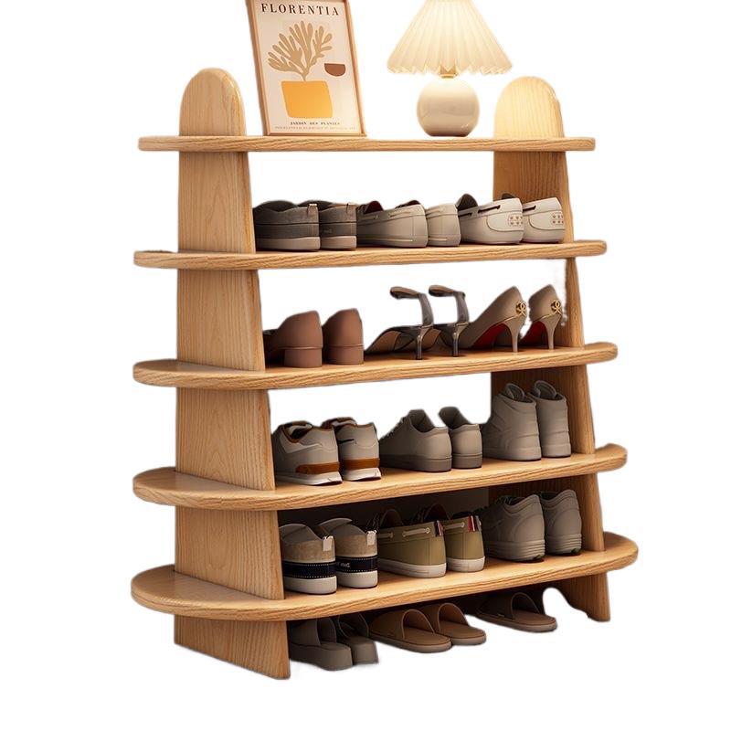 Multi-layer shoe rack shoe cabinet storage entrance multi-functional casual dust-proof scandinavian all solid wood simple thickened living room storage