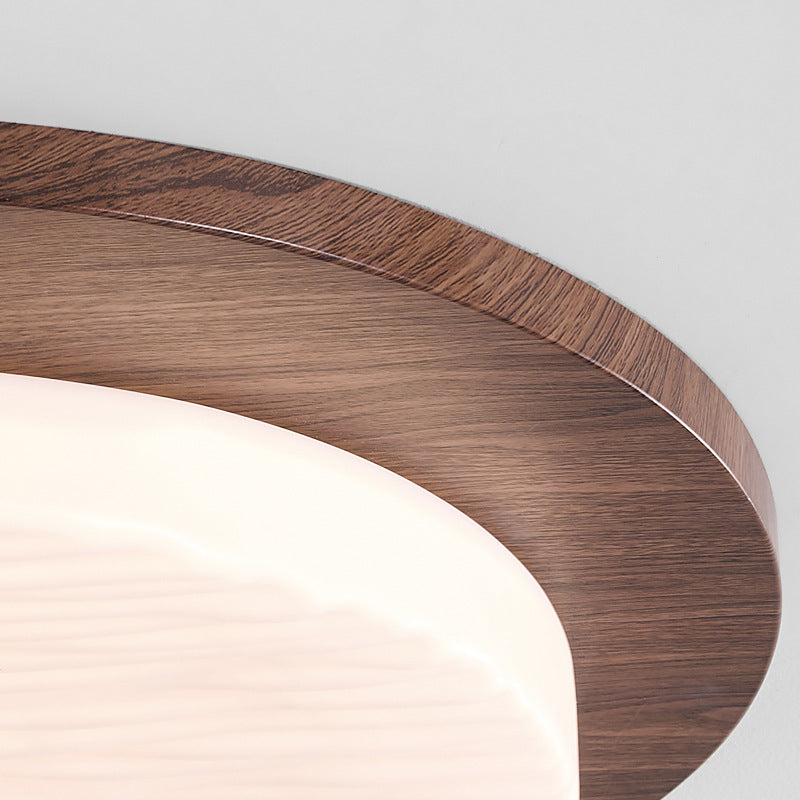 Wood grain master bedroom light modern simple round ceiling light full spectrum LED eye protection bedroom light atmospheric room lamp