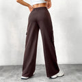 C2-72806# cross-border foreign trade women's fashion ins pure color drawstring elastic waist casual workwear pants