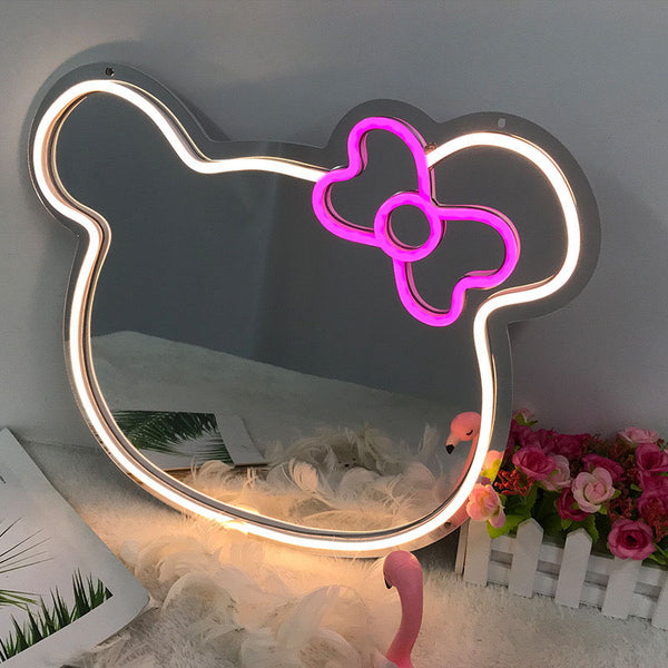 LED neon light, decorative light Mirror wall-mounted luminous light Creative makeup mirror Ambient light LED fill light mirror