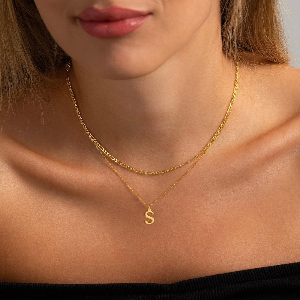 European and american cross-border new a-z pendant necklace layered initial necklace fashion commuter minimalist jewelry birthday gift