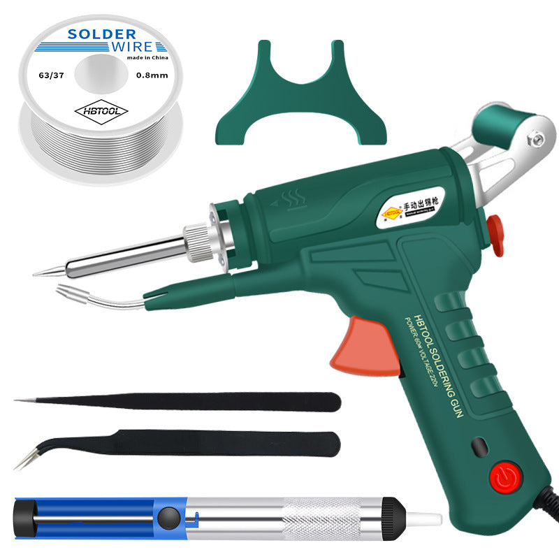 Cross-border convenient solder gun inner heating manual tin feeding handheld set automatic 60W electric soldering iron temperature regulation