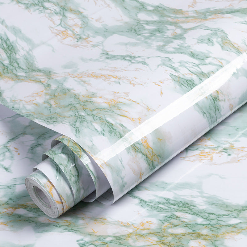 Cross-border Supply Desktop Stickers Marble Wallpaper Self-Adhesive Kitchen Oil-proof Stickers Furniture Renovation Stove Cabinet Stickers