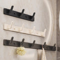 Wall-mounted over-the-door hook rack - no drilling required, adhesive hook strip for entryway, strong load-bearing capacity for clothes and hats