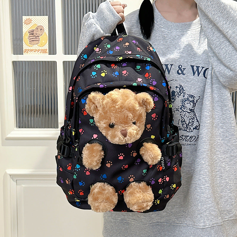 New Korean version cute doll backpack junior high school student schoolbag girls trend cute girl backpack