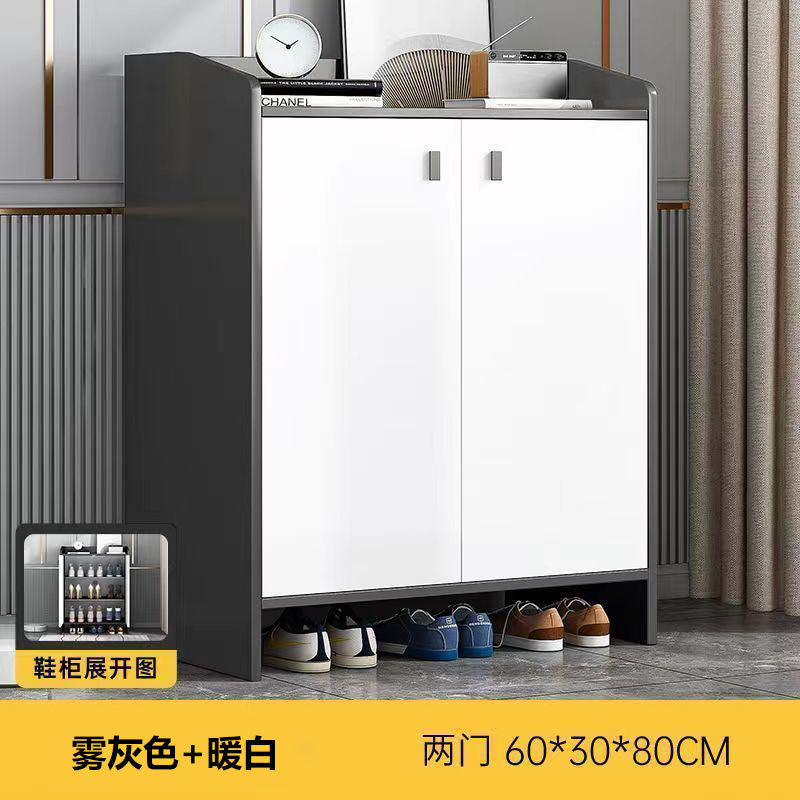 Shoe cabinet door for home storage cabinet entrance counter cabinet entrance large capacity storage cabinet shoe rack with high clothes hanger