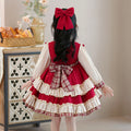 Ready-to-ship wholesale lolita dresses for girls,  new style, trendy red birthday tutu dress, baby girl lolita dress
