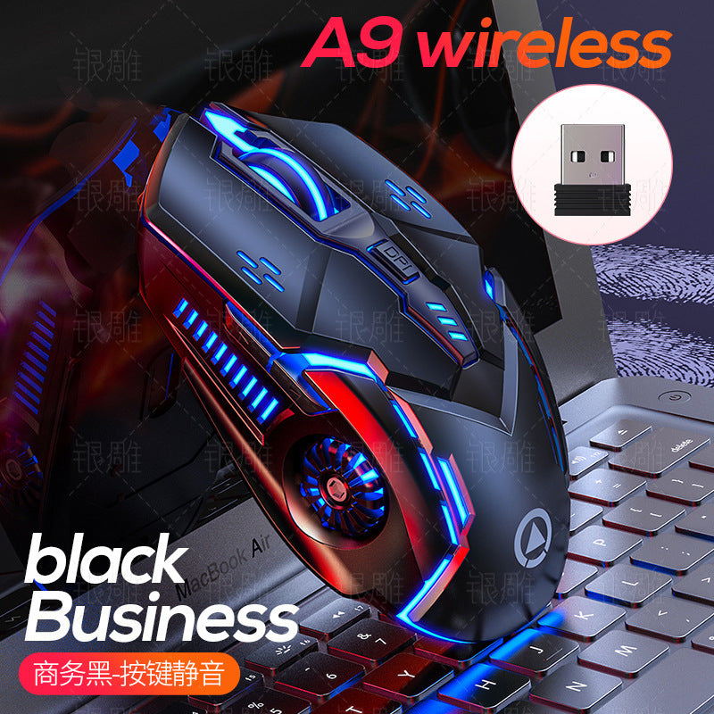 Silver sculpt a9 illuminated silent gaming wireless mouse - pink edition for laptops - cross-border private mold wholesale