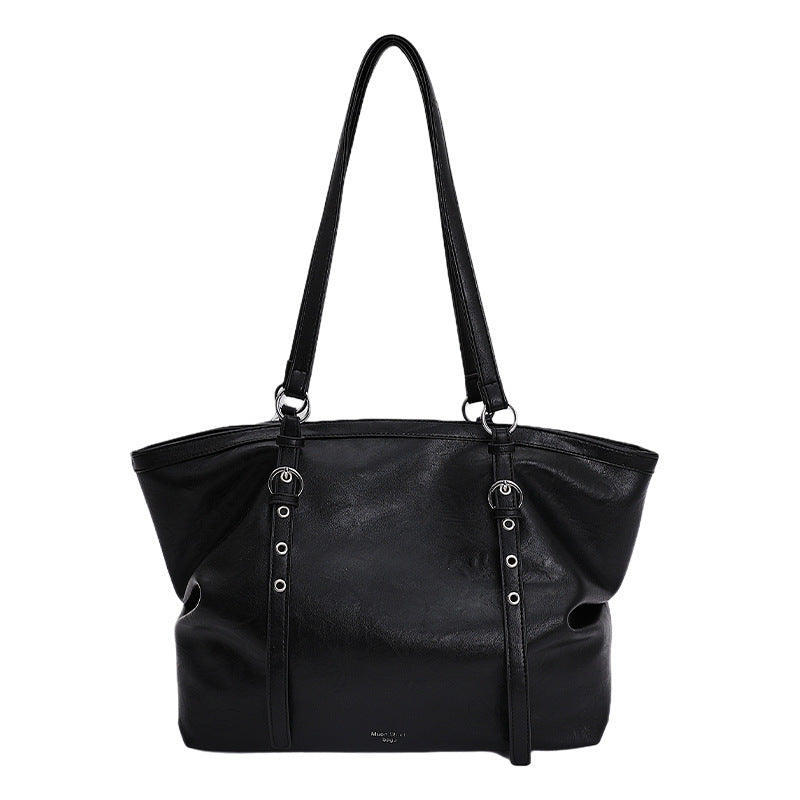 classy retro tote bag for women 2025new arrival super popular european and american shoulder bag soft leather large capacity armpit bag