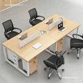 Modern minimalist office desk and chair set - double/quad workstation for employees