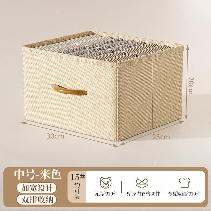 Clothes storage box, household wardrobe layered sorting box, clothing pants fabric drawer type folding storage artifact