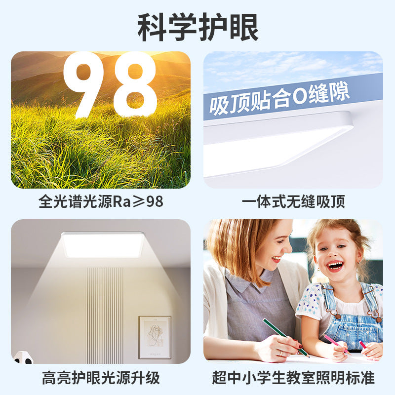 Ultra-thin full spectrum eye-care led ceiling light for living room - modern, minimalist, and elegant. complete whole-house lighting package for hallways and main living spaces