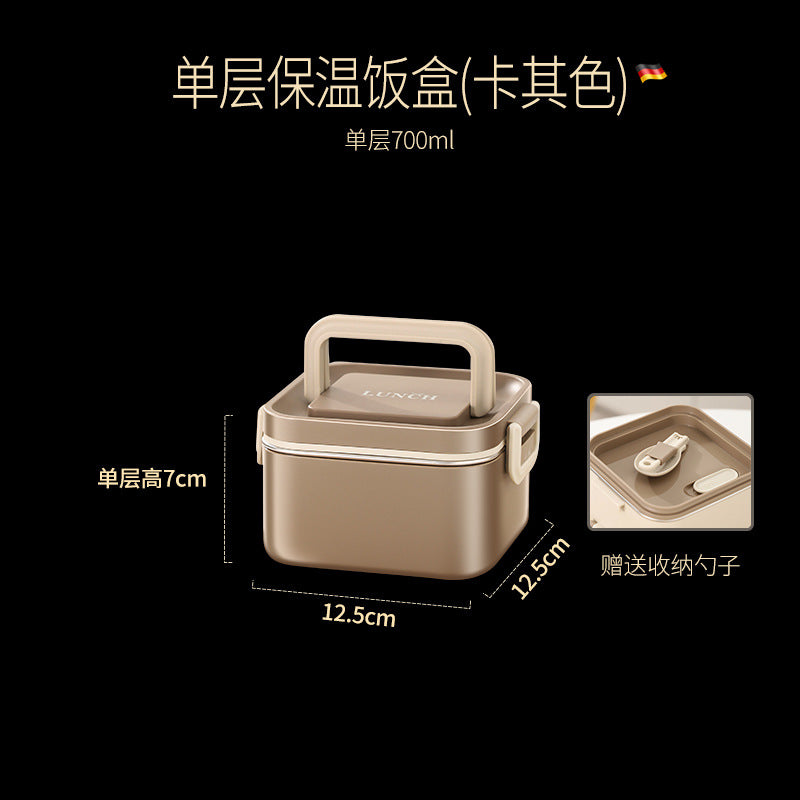 304 stainless steel layered thermal insulation lunch box can be heated in microwave oven, office workers bring rice, light and divided bento lunch box