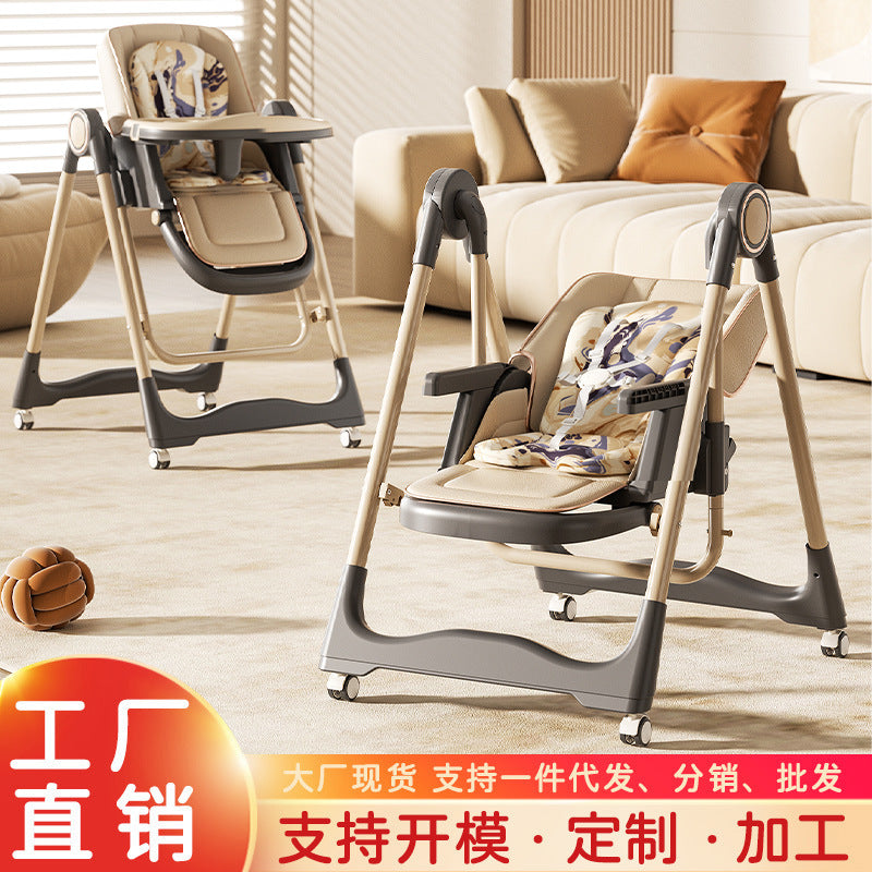 Baby dining chair Baby reclining foldable eating Adjustable toddler learning sitting artifact 0-6 year old child growth chair