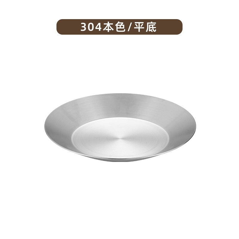 304 stainless steel korean style seasoning dish round side dish kimchi plate hot pot sauce dish soy sauce dipping dish tableware