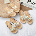 Floral flip-flops for women - summer outdoor wear, 2024 new style, beach & vacation, fairycore design, non-slip, wet-friendly