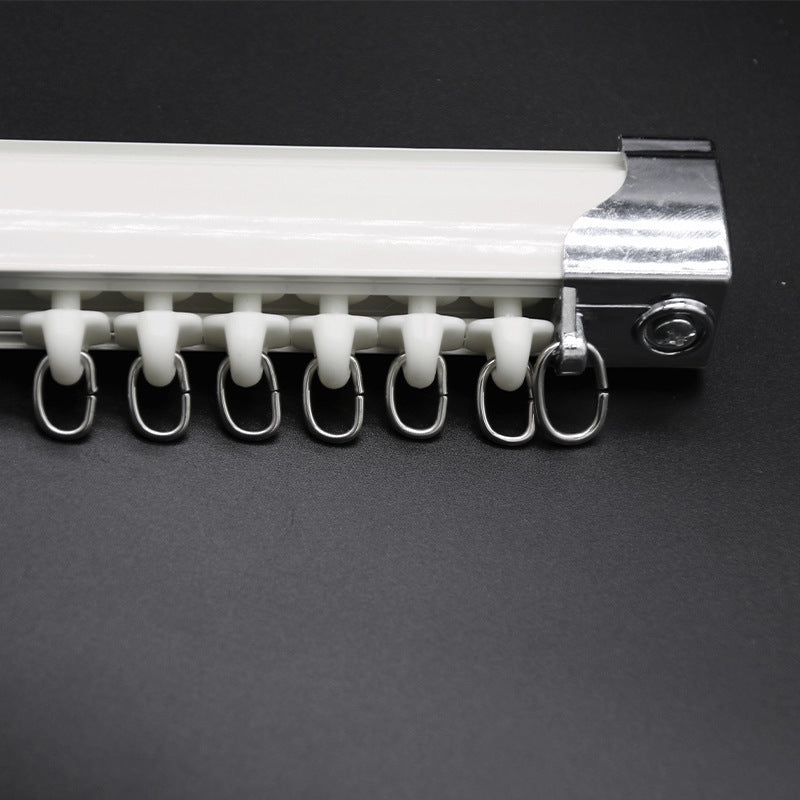 Curtain rod curtain track pulley silent wholesale aluminum alloy thickened single and double slide rail ultra-thin straight rail manufacturer direct hair