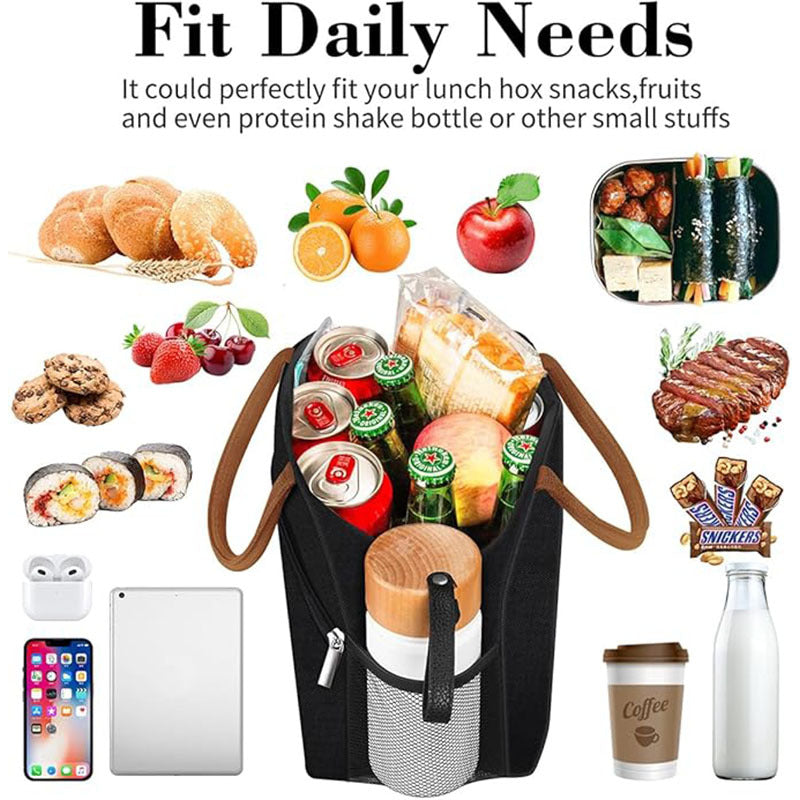 Customized thermal insulation portable lunch aluminum foil thickened hand carry bento bag, male and female students lunch box bag, large bento box