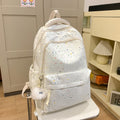 2025 new spring outing: stylish & chic solid color/floral casual student backpack - fresh & feminine everyday bag