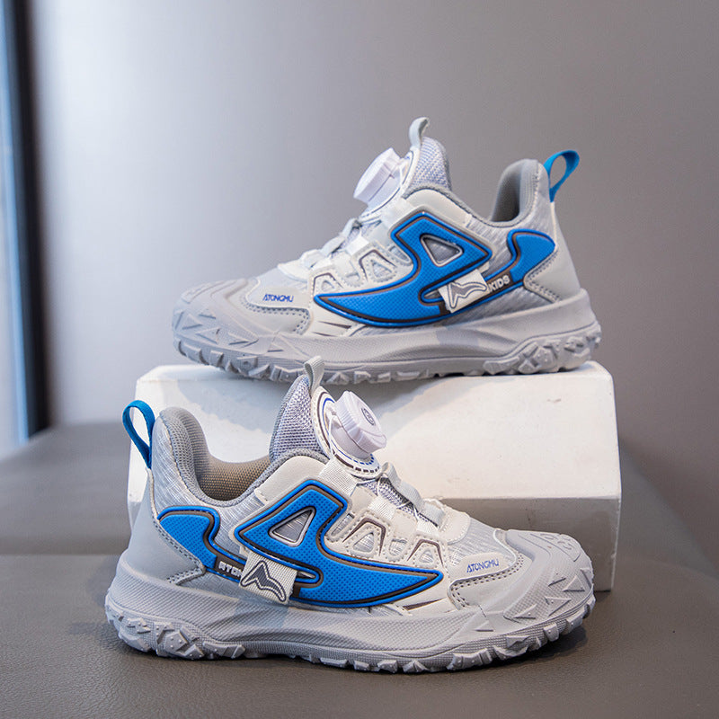 Children's sports shoes 2025 autumn new soft-soled non-slip mesh casual shoes medium and old children's versatile dad shoes