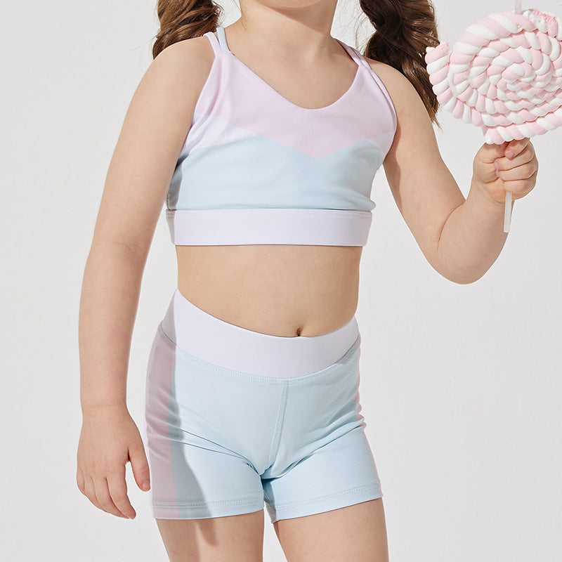 New women's printed yoga outfit set for mother and daughter - premium feel, tight-fitting pilates fitness top