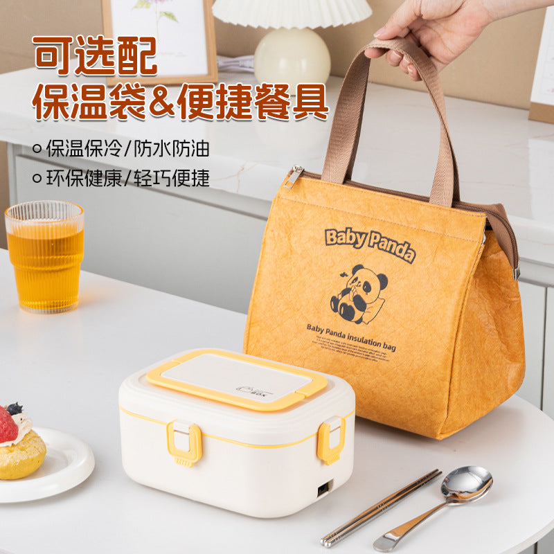 304 stainless steel electric lunch box - perfect for students and office workers. keeps food hot, microwave-safe, and portable