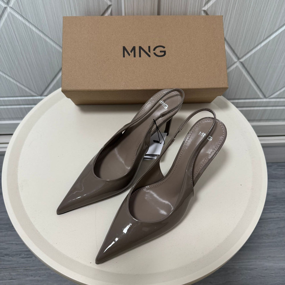 Mng women's high heels - spring 2026 new arrivals: patent leather pointed-toe elegant pumps, stiletto heel mules