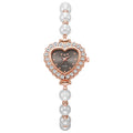 New arrivalfashionelegant small rhinestone women's watch heart diamond-encrusted preppy style small dial pearl bracelet watch