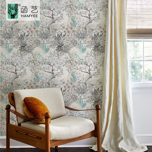 TV wall renovation flower plant wall wallpaper self-adhesive antique wallpaper retro branches thickened wall covering manufacturer wholesale