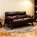 Second-hand style genuine leather sofa frenchretroaccessible luxury house small apartment living room american first-layer cowhide straight row combination