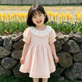 Hot-selling  new summer collection girls' dress: sweet lace collar, pure cotton baby girl princess dress for summer