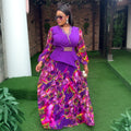 African plus size women's fashion: new irregular two-piece set - trendy export style printed dress for