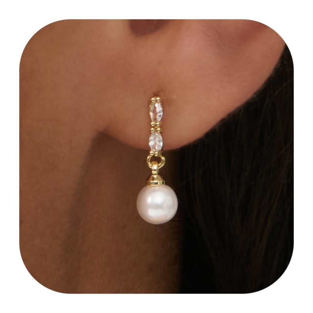 European and american cross-border hot seller: fashionable, exquisite, compact, and luxurious pearl pendant earrings for women - exuding a high-end, elegant, and sophisticated "it girl" vibe